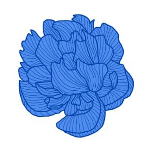 Peony line-art blue/navy T-Shirt