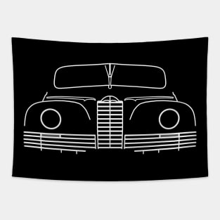 Packard Super Clipper 1940s classic car white outline graphic Tapestry