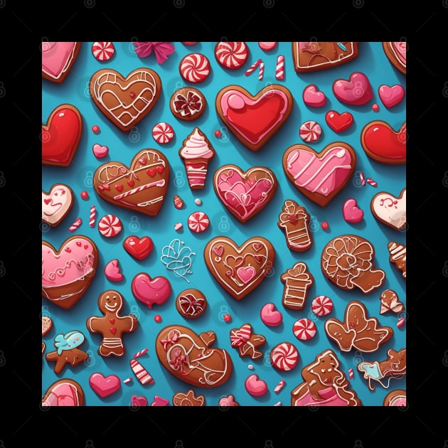 Colorful candies and gingerbread pattern by ANVC Abstract Patterns