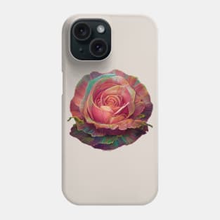 Coral Turquoise Rose Phone Case