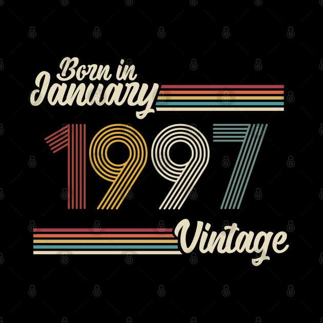 Vintage Born in January 1997 by Jokowow