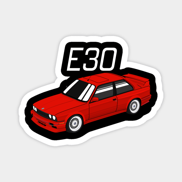 E30 bimmer red candy Magnet by masjestudio