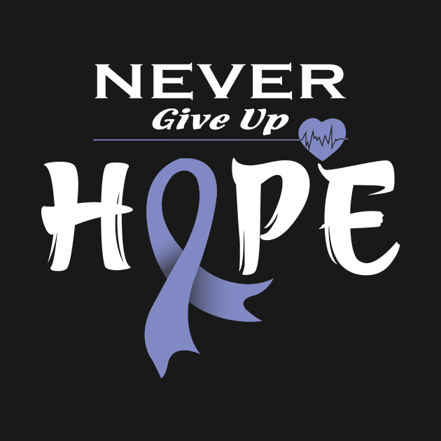 Esophageal Cancer Awareness Shirt Never Give Up Hope Cancer by Richardph