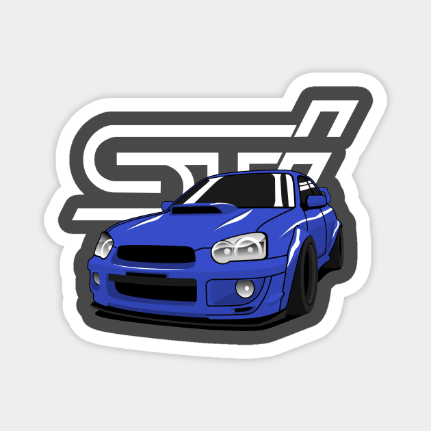 wrx sti impreza dark blue Magnet by masjestudio