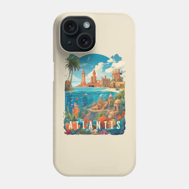 Atlantis Retro Design Phone Case by huefinder