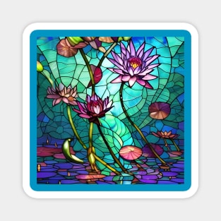 Stained Glass Water Lilies Magnet