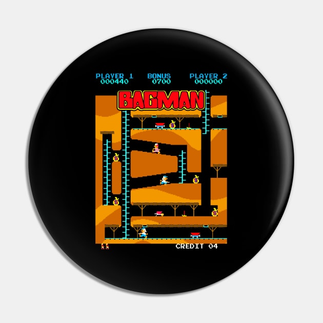 Mod.3 Arcade Bagman Video Game Pin by parashop