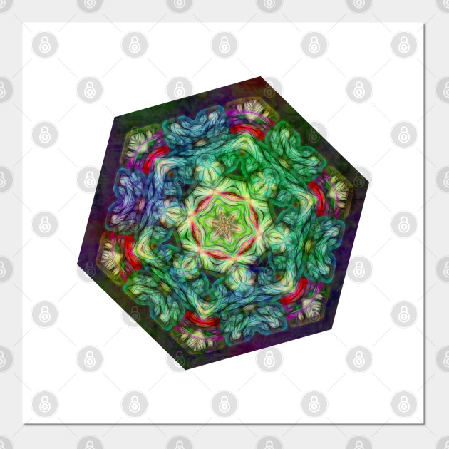 Stained Glass Fractal Kaleidoscope Abstract Posters And Art