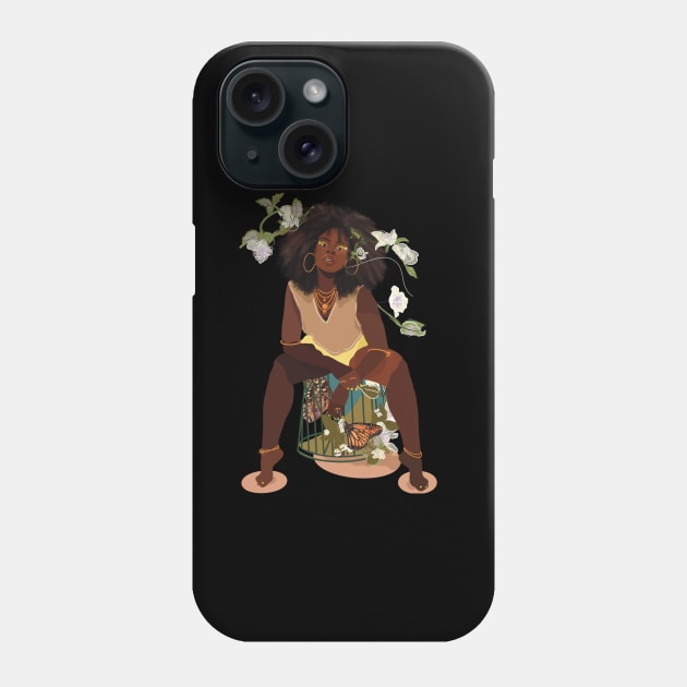 Afro girl Phone Case by Brooke Danaher Art 