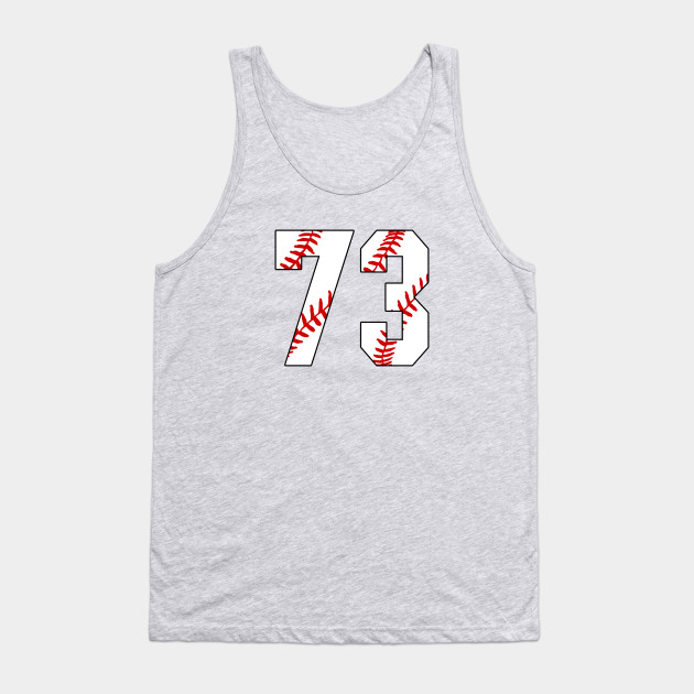 TeeCreations Baseball Number 73 #73 Baseball Shirt Jersey Favorite Player Biggest Fan T-Shirt