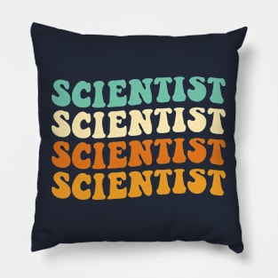 Funny Scientist Gift Retro Scientist Gift Groovy Scientist Pillow