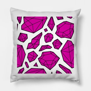 Rough Diamond Fashion Print Pink White Pillow