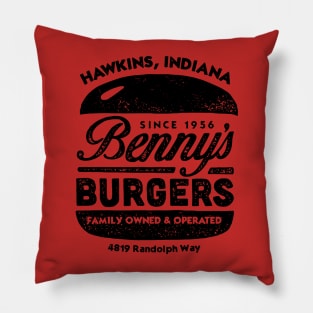 Benny's Burgers (black) Pillow