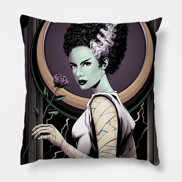 Bride of Frankenstein Pillow by redappletees