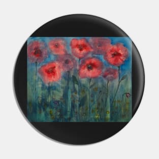 Abstract poppies Pin