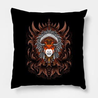 Indian girl tribe Pillow