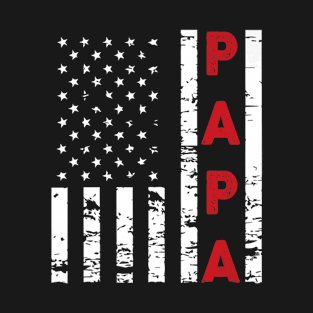 4th Of Julys Papa Usa Flag Tees Men Dad Grandpas T-Shirt