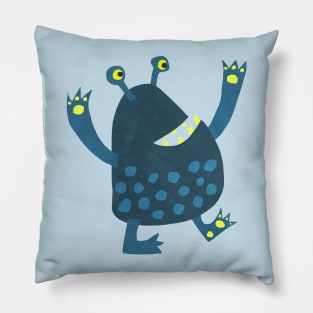 Blue Spotted Monsters Pillow