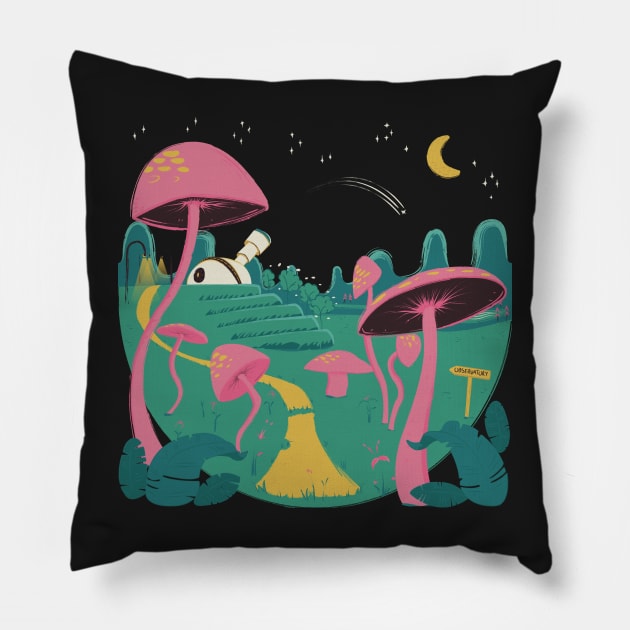 Mushroom Observatory Pillow by DankAnk