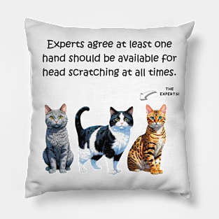 Experts agree at least one hand should be available for head scratching at all times - funny watercolour cat design Pillow