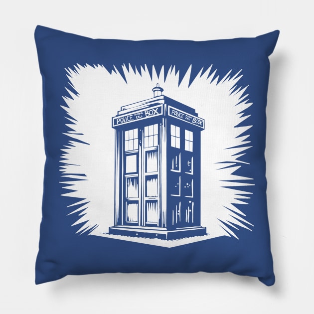 Tardis Design Pillow by Creatures Behaving Oddly