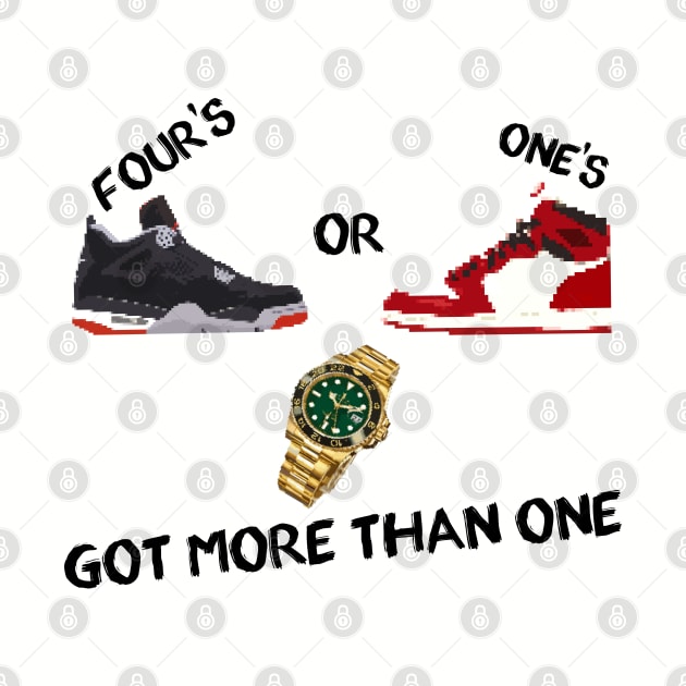 Jordan 4s or Jordan 1s, Rolexes, got more than one by Buff Geeks Art