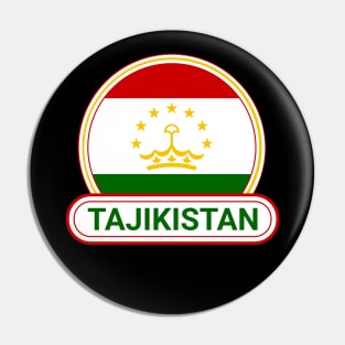 Tajikistan Country Badge - Tajikistan Flag Pin