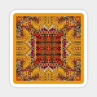 Orange Brown Mandala Pattern Magnet