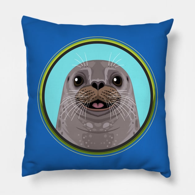 Seal Circle Pillow by Peppermint Narwhal