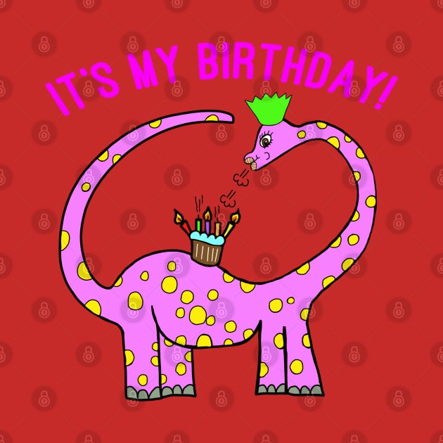 Pink Birthday Cake Diplodocus Dinosaur by EmmaFifield