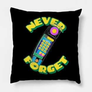 Never Forget Cordless Phone Retro Vintage 80s 90s 2000s Pillow