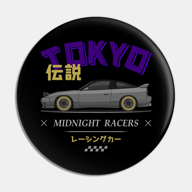 Tuner Silver S13 JDM Pin by GoldenTuners