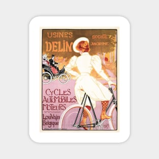 USINESS DELIN Cycles Bicycle Belgium Vintage Art Nouveau Advertising Magnet