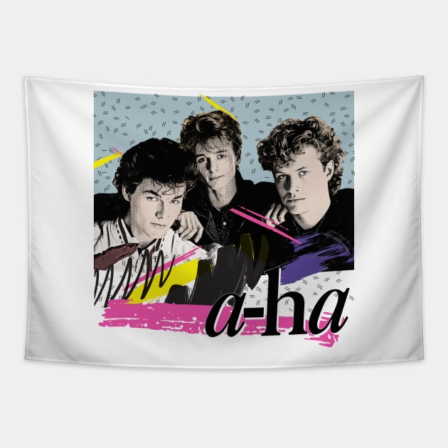 Vintage-Styled 80s A-Ha Design Tapestry by DankFutura