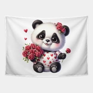 Valentine Love Panda Bear Tapestry