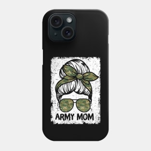 Army Mom Messy Bun Phone Case