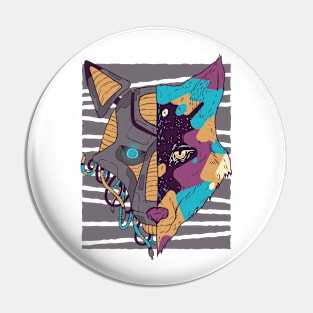 Double Faced Wolf Design Pin