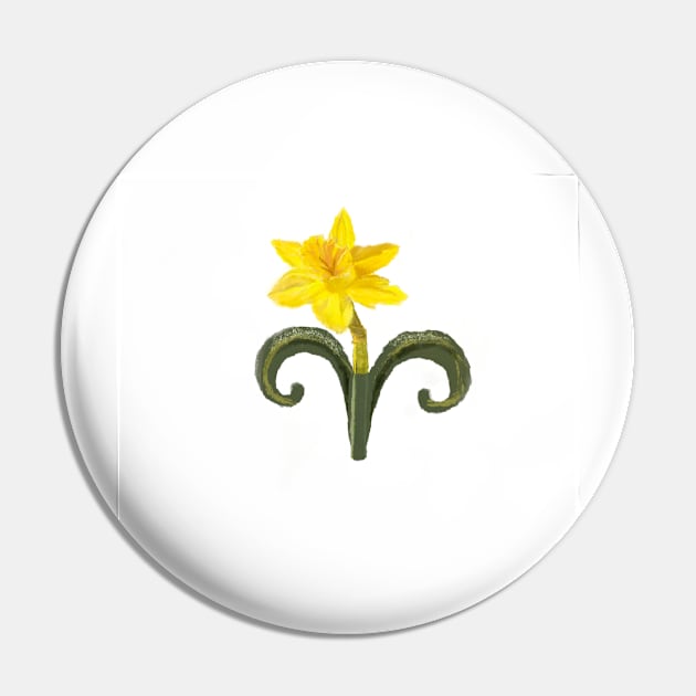 Aries’ Daffodil Pin by Kate-Casanova