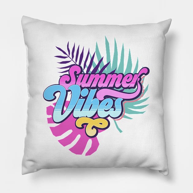 Summertime, Vacay mode, Summer vibes, Good vibes Pillow by Radarek_Design