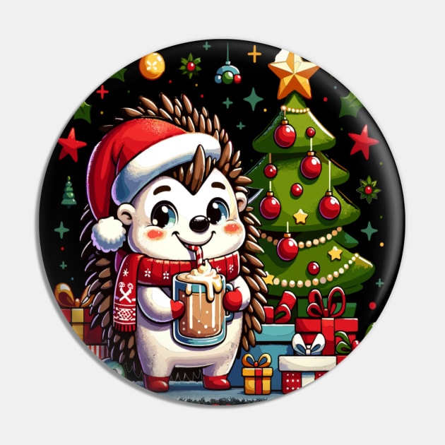 Hedgehog Cheers, Eggnog & Holiday Quills Pin by maknatess