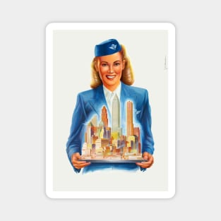 Netherlands Vintage KLM Airline Travel Poster Restored Magnet