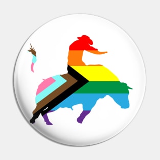 Bull Rider 1: Queer Pride Flag Pin