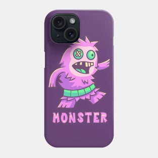 Purple Monster with Green Belt (Text) Phone Case