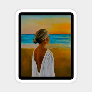 Woman at the beach Magnet