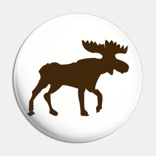 Moose Brown Silhouette Rustic Woodland Pin