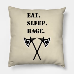 Eat Sleep Rage Barbarian 5E Meme RPG Class Pillow