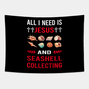 I Need Jesus And Seashell Collecting Seashells Sea Shell Shells Shelling Tapestry