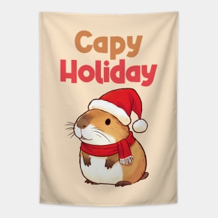 Capy Holiday Christmas Capybara Tapestry