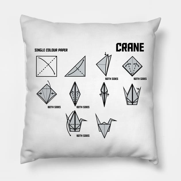 Origami Crane Instructional Pillow by Print Stop Studio