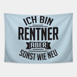 Ich bin Rentner aber sonst wie neu (black) Tapestry